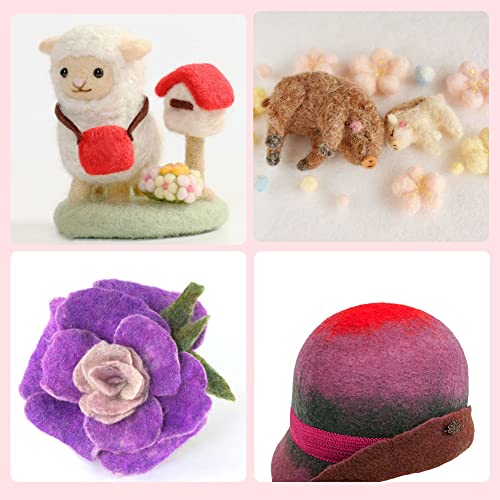 IMZAY Needle Felting Tools, Needle Felting Supplies, Needle Felting Kit with 3 Size 30Pcs Needles Felting Needles,Wooden Handle, Finger Cots, Perfect IMZAY