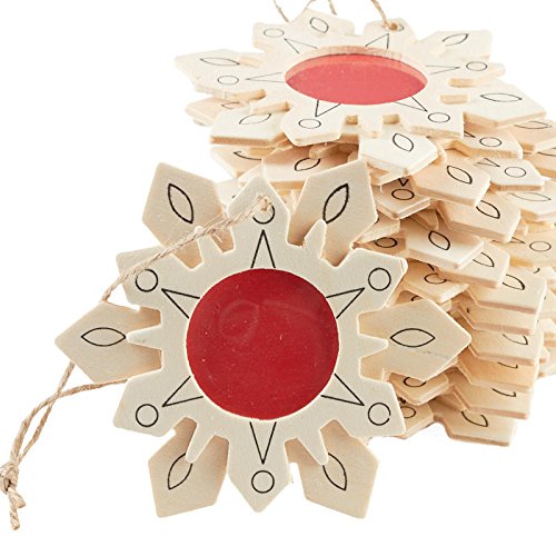 12 Unfinished Wood Snowflake Christmas Ornaments with Photo Insert Factory Direct Craft