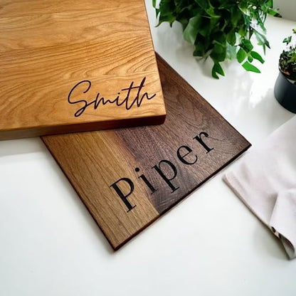 Personalized Engraved Wood Cutting Board - 9 Designs and 3 Wood Types - Made in the USA - Custom Wedding Gift, Anniversary Gift, Housewarming Gift, - WoodArtSupply