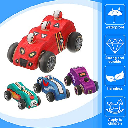 Zhanmai 6 Pieces Unfinished Wooden Cars DIY Wooden Race Car Wood Car Toys Paintable Wood Toys Crafts for Students Home Activities Craft Projects Easy - WoodArtSupply