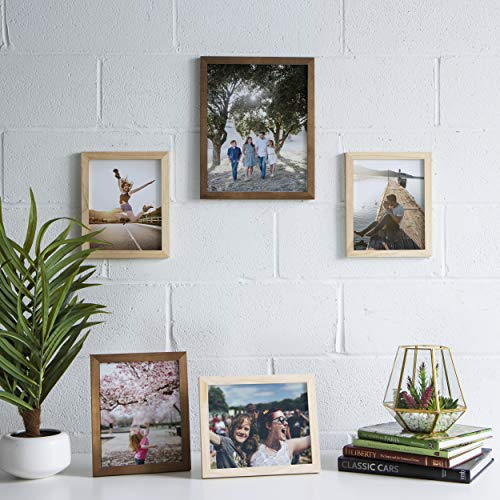 Wallniture Alps DIY Wall Decor 8x10 Craft Picture Frames Table Top Display or Wall Mount, Set of 6 Natural Finish Wallniture