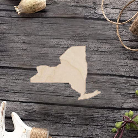 State Map of New York Wood Craft Unfinished Wooden Cutout Art DIY Wood Signs Inspirational Wall Plaque Vintage Home Wall Hanging Sign Decor for Home Arupkeer