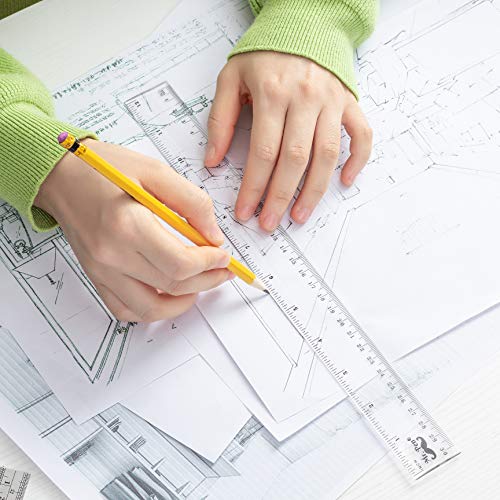 Mr. Pen- Ruler, Rulers 12 inch, Pack of 3, Clear Ruler, Plastic Ruler, Drafting Tools, Rulers for Kids, Measuring Tools, Ruler Set, Ruler inches and Mr. Pen