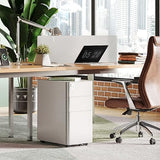 DEVAISE 3-Drawer Slim Vertical File Cabinet, Fully Assembled Except Casters, Legal/Letter Size, White DEVAISE