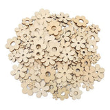 Unfinished Wood, 300 Pieces Unfinished Wood Crafts, Plum Unfinished Wooden Cutouts, Wooden Paint Crafts, Handcraft Grinding Flowers Chip for DIY HERCHR