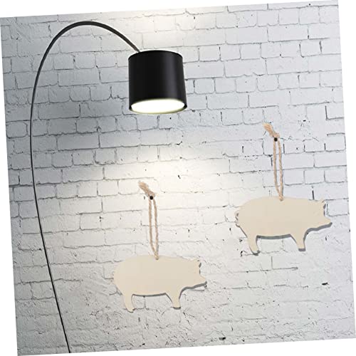BESTOYARD 10pcs DIY Wooden Pigs Unfinished Wooden Cutouts Wood Blanks Wooden Label Tags Mini Pigs Slice Unfinished Wood Pigs Deer Out Wood Pigs BESTOYARD