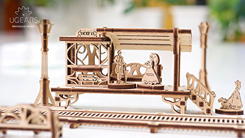 UGears Mechanical Town Series Tram Line Mechanical Wooden Model Kit 3D Puzzle Assembly UGEARS
