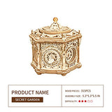 ROKR 3D Wooden Puzzles for Adults Mechanical Music Box-Secret Garden, DIY Rotating Music Box Model Building Kits for Teens, DIY Crafts/Hobbies/Gifts ROKR