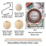 120pcs Macrame Kits for Beginners 3mm x 109yards Natural Cotton Macrame Cord with Wooden Beads & Rings,Wooden Sticks,Metal Rings Macrame Supplies MAOQIAN