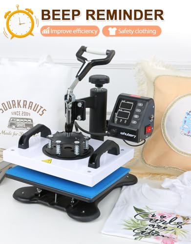 Wesoky Heat Press Machine for T Shirts, 12x10in Shirt Press Machine for Sublimation Ceramic Christmas Ornament Pillow Bag, 650W Clamshell Printing Wesoky
