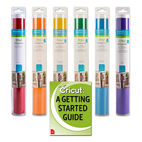 Cricut Premium Permanent Vinyl in Rainbow Colors Bundle - Custom Design DIY Craft Projects Home Decoration Decals Mug Signs Tumblers Party Cricut