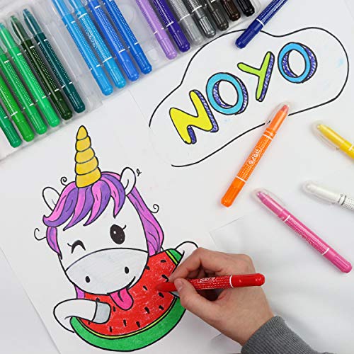 DOODLE HOG NOYO 36 Colors Gel Crayons for Toddlers and Kids - Non Toxic - 3 in 1 Washable Bolder Crayons | Pastel Watercolor Paint Effects | Ages 3 DOODLE HOG