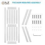 S&Z TOPHAND® 34in x 84in MDF Barn Door with 6.6FT Sliding Door Hardware Kit, 24-54in Solid Barn Door Slab Covered with Water-Proof PVC Surface S&Z tophand