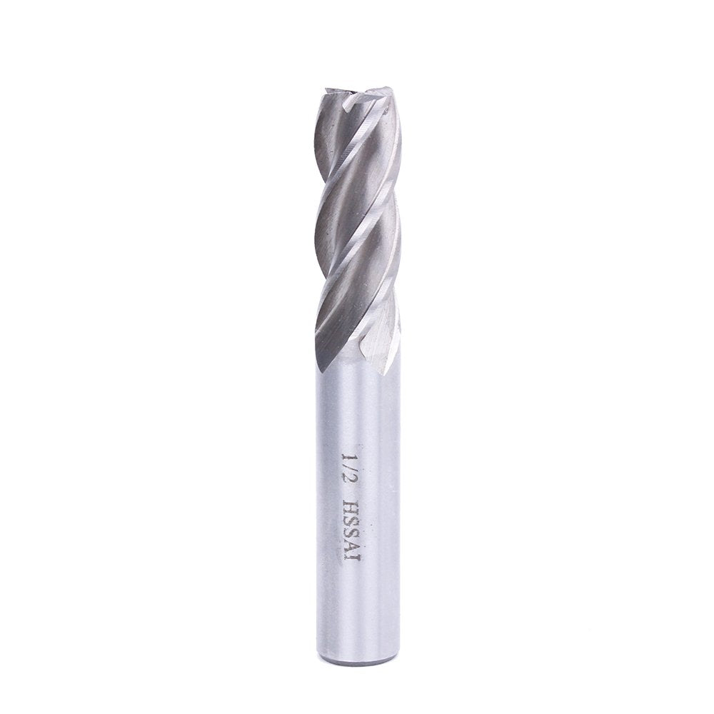AUTOTOOLHOME 1/8" 3/16" 1/4" 5/16" 3/8" 1/2" high Speed Steel HSS 4 Flute Straight End Mill Cutter 5/32" 1/16" Set of 8 AUTOTOOLHOME