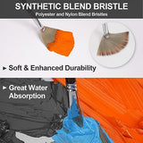 HAGERI 20 Pieces Paint Brushes, Expert Synthetic Nylon Bristles Paint Brush Kit with Palette Knife & Deluxe Leather Roll, Paint Brushes Set for Oil, HAGERI