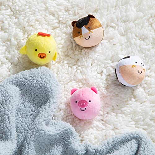 Melissa & Doug Rollables Farm Friends Infant and Toddler Toy (4 Pieces), 4 soft, round animal toys Melissa & Doug