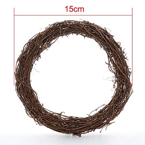 TRRAPLE 6Pcs Grapevine Wreath, Vine Branch Wreath DIY Crafts Rattan Wreaths Decorative Wooden Twig for Holiday Home Wedding Party Decor, 6 Inch - WoodArtSupply