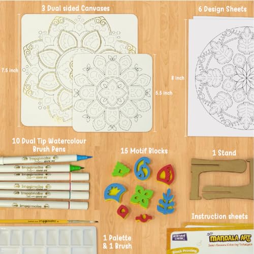 Imagimake Mandala Art Kit | Watercolor Paint Set | 12 Exciting Mandala Projects in Arts and Crafts for Kids Ages 8-12 | Teen Gifts for Girls Ages Imagimake