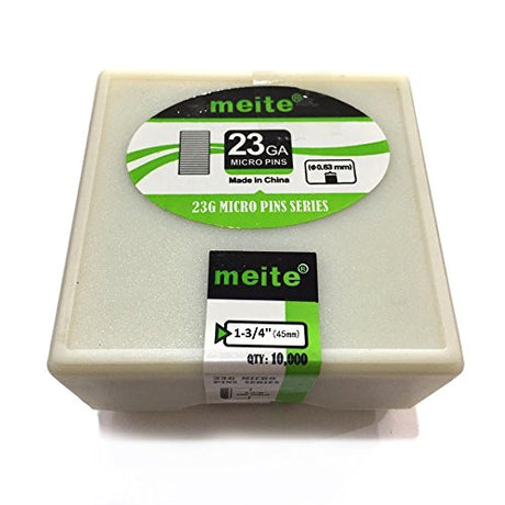 meite 23 Gauge Pin Nails, 1-3/4-Inch Micro Headless Pins for Pin Nailer - Copper Plated Pins Nails for Nail Gun, Ideal for Fine Woodworking and Trim meite