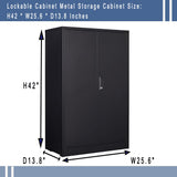 Anwick Metal Storage Cabinet with Locking Doors and 2 Adjustable Shelves, Small Lockable Steel Utility Cabinets for Home Office Garage Basement Anwick