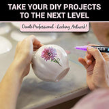 Fine Tip Paint pens for Rock Painting - Wood, Glass, Metal and Ceramic Works on Almost All Surfaces Set of 15 Vibrant oil based fine point paint ARTIQO