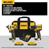 Dewalt DCK225D2 20V MAX ATOMIC Brushless Compact Lithium-Ion 1/2 in. Cordless Drill Driver and 1/4 in. Impact Driver Combo Kit with 2 Batteries (2 DEWALT