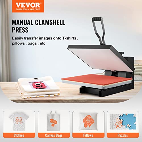 VEVOR Heat Press 16x20, 1700W Power Heat Press Machine, Fast Heating, High Pressure Heat Press Machine for T-Shirt, Digital Industrial Sublimation VEVOR