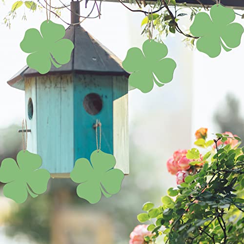 Shamrock Wooden Crafts Clover Shape Haning Wood with Rope Party Wall St.Patrick's Day Decoration 20pcs - WoodArtSupply