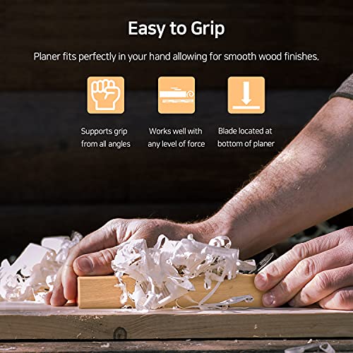 Eutuxia Woodworking Japanese Curved Block Handle Plane 7.25” Manual Planer, Traditional Hand Planer, Specialty Woodwork Handheld Planer Carpenting Eutuxia