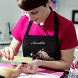 Noverlife Adjustable Manicurist Apron for Women, Black Nail Artist Apron Nail Tech Bib with Roomy Pockets, Professional Nail Salon Cosmetology Apron Noverlife