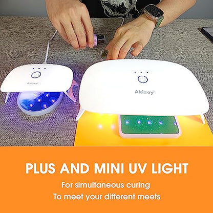 2 Pack UV Light for Resin - Large Size Foldable UV Resin Light & Portable Mini UV Resin Lamp, akisey Resin Kits for Resin Molds Curing, Jewelry