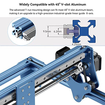 SCULPFUN S9 X-axis Upgrade Kit, High Precision Industrial X-axis Linear Guide Kit for SCULPFUN S9/S6 Pro Laser Engraver to Reduce Engraving Wave - WoodArtSupply