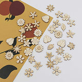 AUEAR, 300 Pack Mixed Wooden Flower Leaf Pattern Handmade Wodden Crafts Home Wedding School DIY Craft Dercoration AUEAR