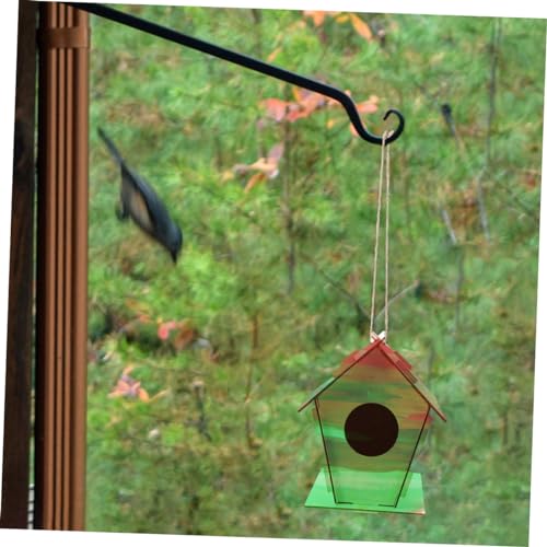 TEHAUX 1 Set House Lanyard Wind Chime kit Unfinished Arts Kits Kids Craft Wind Chime Ornament Wind Chime Pendant Decorations Wood Outdoor Child TEHAUX