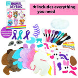 KRAFUN Unicorn Sewing Keyring Kit for Kids Age 7 8 9 10 11 12 Learn Art & Craft, Includes 6 Stuffed Animal Bear, Dog, Rabbit, Raccoon, Owl Dolls, KRAFUN