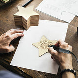 60 Pieces 5 Inch Unfinished Wooden Star Blank Natural Wood Slices Wooden Cutout Tiles for DIY Crafts Home Decoration Painting Staining Coopay