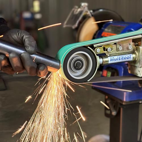 Multitool 2" x 36", 1 hp Industrial Belt Grinder, 8" Bench Grinder with Multitool Grinders Belt Attachment MULTITOOL GRINDERS