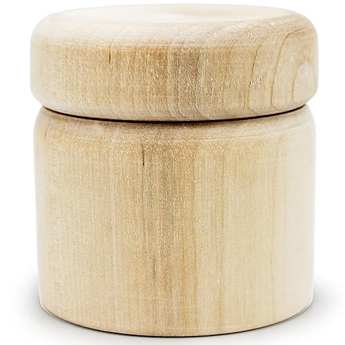 AEVVV 6pcs 2x2-inch Unfinished Mini Round Wooden Box - Proposal Wedding Ring Storage Box - Blank Wooden Jewelry Trinket Box DIY Engagement Ring Box AEVVV