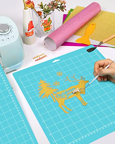 Colemoly 12x12 Cutting Mat 4 Pack Light for Cricut Maker 3/Maker/Explore 3/Air 2/Air/One 1 Pack Cut Cards Scraper Blue Grip Sticky Cricket Colemoly