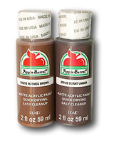 Apple Barrel Brown Acrylic Paint Set Bundle - Nutmeg Brown & Burnt Umber (2 Ounces Each) Plaid