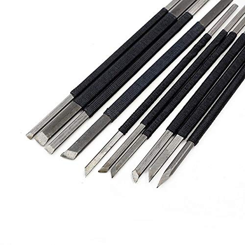 Toolso Stone Carving Tool 10pcs High-Carbon Steel Carving Chisels/Knives Kits Toolso