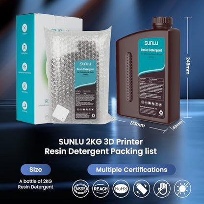 SUNLU 3D Printer Resin Detergent, Gentle on Hands 3D Resin Cleaner, Low Odour and Non-Toxic 3D Printed Resin, Reusable Resin Cleaner, Compatible Most - WoodArtSupply