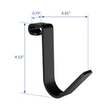 FLEXIMOUNTS 4-Pack Add-On Storage Rail Hook Accessory for Garage Ceiling Storage Rack and Wall Shelving, Black FLEXIMOUNTS