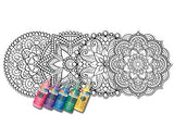 ZORBITZ Joy of Coloring Stained Glass Window Art Clings DIY Kit,8 Clings& 5 Paints,4 Gorgeous,Intricate Mandala Designs,Designed Paint,Removable Joy of Coloring