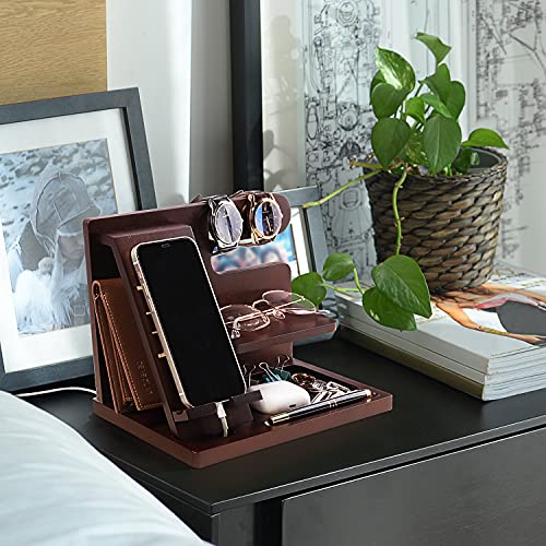Personalized Wood Phone Docking Station for Husband Boyfriend - I Love You Everyday - Key Holder Wallet Stand Watch Organizer Men Gift Anniversary awofer