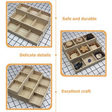 Zerodeko Wood Jewelry Tray 9 Grid Wooden Storage Divider Box Drawer Desk Organizer Tray Showcase Display Box Ring Earrings Holder Sorting Tray for Zerodeko
