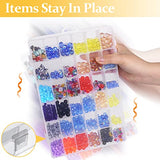 2 Pack 36 Grids Clear Plastic Organizer Box, Storage Container with Adjustable Divider, Craft Organizers and Storage Bead Storage Organizer Box for NIUBIER