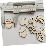 VOSAREA 50pcs Pieces Unfinished Wooden Animal Figures Blank Wood Chips Unfinished Wooden Cutouts Hanging Ornaments Blank Wooden Slices Accessories VOSAREA