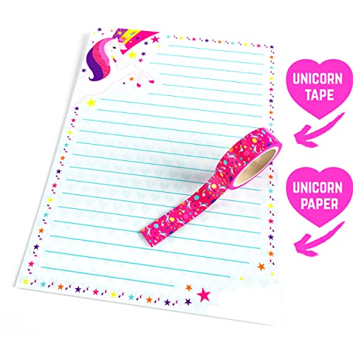 GirlZone Unicorn Letter Writing Set For Girls, 45 Piece Stationery Set, Great Birthday Gift for Girls of All Ages GirlZone