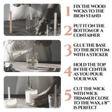 151PCS Wicks Candle Making Set – Wooden Candle Wicks with Metal Base for Candle Making Smokeless Wood Wicks for Candles with Candle Wick Trimmer and YARRD